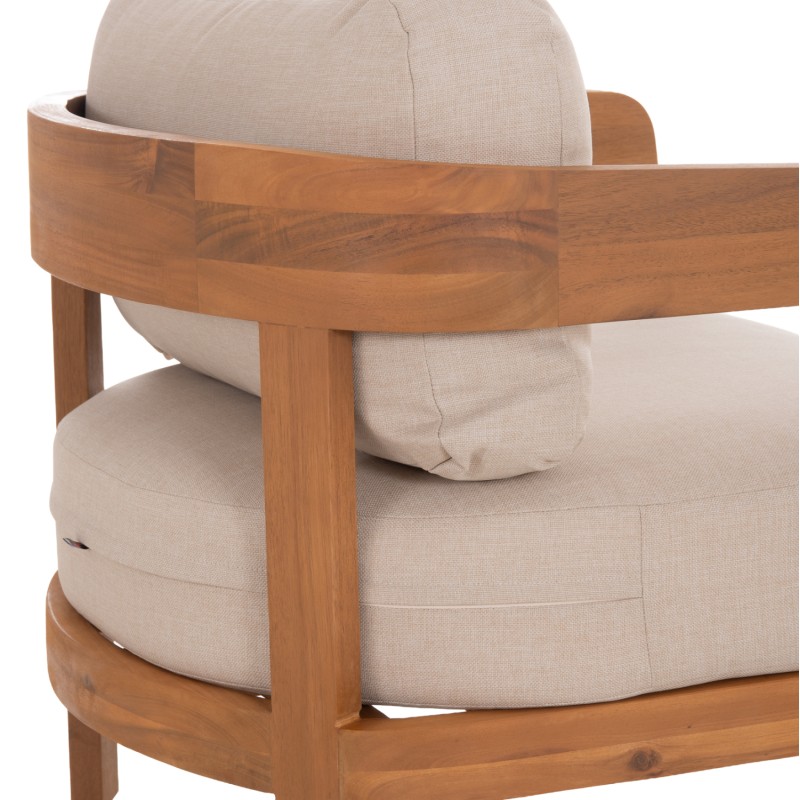 OUTDOOR LOUNGE CHAIR SOLARA FK6513 ACACIA WOOD IN NATURAL--CUSHIONS IN ECRU 75x70x75Hcm. OUTDOOR LOUNGE CHAIR SOLARA FK6513 ACACIA WOOD IN NATURAL--CUSHIONS IN ECRU 75x70x75Hcm.