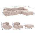 POLYMORPHIC SOFA SHIFTER FK6073.12 TEXTURED FABRIC IN LIGHT BEIGE COLOR 290x196x76Hcm. POLYMORPHIC SOFA SHIFTER FK6073.12 TEXTURED FABRIC IN LIGHT BEIGE COLOR 290x196x76Hcm.