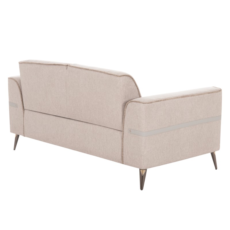 SOFA SET 2PCS FERIN FK6070.12 ECRU FABRIC WITH METAL LEGS SOFA SET 2PCS FERIN FK6070.12 ECRU FABRIC WITH METAL LEGS