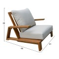 LOUNGE CHAIR MIREX FK6641 ACACIA WOOD IN NATURAL--CUSHIONS IN ECRU 80x96x62Hcm. LOUNGE CHAIR MIREX FK6641 ACACIA WOOD IN NATURAL--CUSHIONS IN ECRU 80x96x62Hcm.