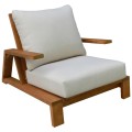 LOUNGE CHAIR MIREX FK6641 ACACIA WOOD IN NATURAL--CUSHIONS IN ECRU 80x96x62Hcm. LOUNGE CHAIR MIREX FK6641 ACACIA WOOD IN NATURAL--CUSHIONS IN ECRU 80x96x62Hcm.