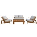 LOUNGE CHAIR MIREX FK6641 ACACIA WOOD IN NATURAL--CUSHIONS IN ECRU 80x96x62Hcm. LOUNGE CHAIR MIREX FK6641 ACACIA WOOD IN NATURAL--CUSHIONS IN ECRU 80x96x62Hcm.