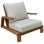 LOUNGE CHAIR MIREX FK6641 ACACIA WOOD IN NATURAL--CUSHIONS IN ECRU 80x96x62Hcm.