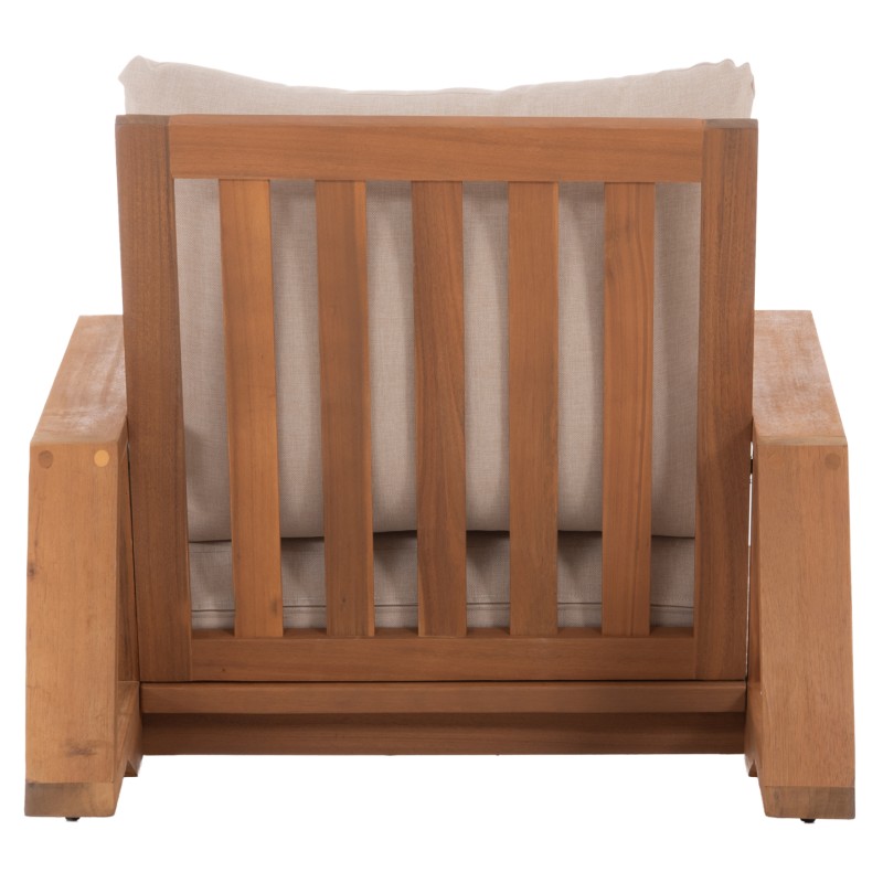 LOUNGE CHAIR MIREX FK6641 ACACIA WOOD IN NATURAL--CUSHIONS IN ECRU 80x96x62Hcm. LOUNGE CHAIR MIREX FK6641 ACACIA WOOD IN NATURAL--CUSHIONS IN ECRU 80x96x62Hcm.