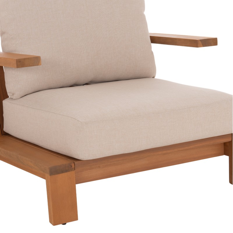 LOUNGE CHAIR MIREX FK6641 ACACIA WOOD IN NATURAL--CUSHIONS IN ECRU 80x96x62Hcm. LOUNGE CHAIR MIREX FK6641 ACACIA WOOD IN NATURAL--CUSHIONS IN ECRU 80x96x62Hcm.