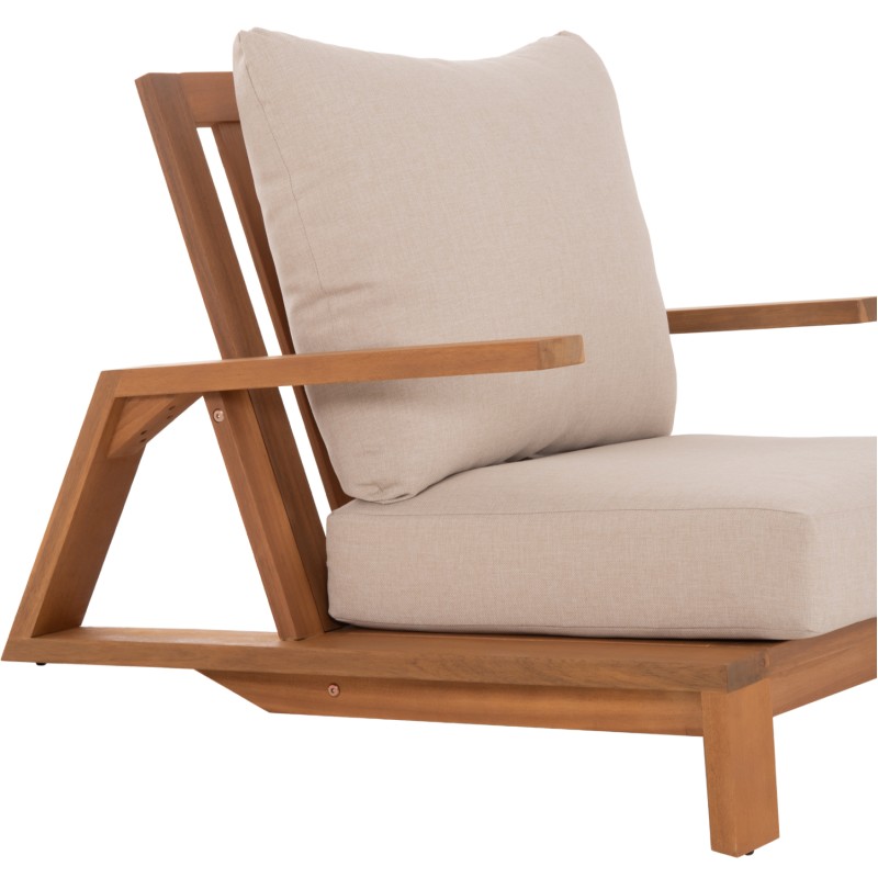 LOUNGE CHAIR MIREX FK6641 ACACIA WOOD IN NATURAL--CUSHIONS IN ECRU 80x96x62Hcm. LOUNGE CHAIR MIREX FK6641 ACACIA WOOD IN NATURAL--CUSHIONS IN ECRU 80x96x62Hcm.