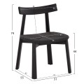 DINING CHAIR OSORIO FK18335.02 RUBBERWOOD & ROPE IN BLACK 51x55x74Hcm. DINING CHAIR OSORIO FK18335.02 RUBBERWOOD & ROPE IN BLACK 51x55x74Hcm.