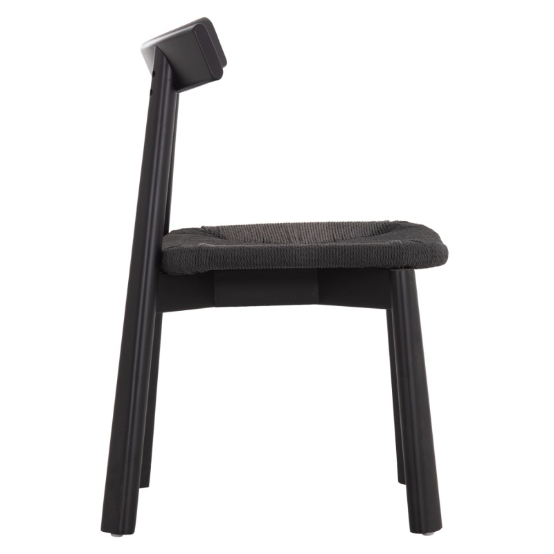 DINING CHAIR OSORIO FK18335.02 RUBBERWOOD & ROPE IN BLACK 51x55x74Hcm. DINING CHAIR OSORIO FK18335.02 RUBBERWOOD & ROPE IN BLACK 51x55x74Hcm.