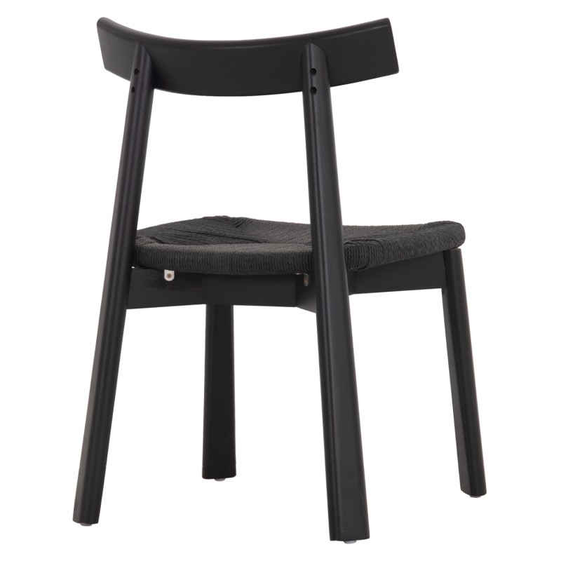 DINING CHAIR OSORIO FK18335.02 RUBBERWOOD & ROPE IN BLACK 51x55x74Hcm. DINING CHAIR OSORIO FK18335.02 RUBBERWOOD & ROPE IN BLACK 51x55x74Hcm.