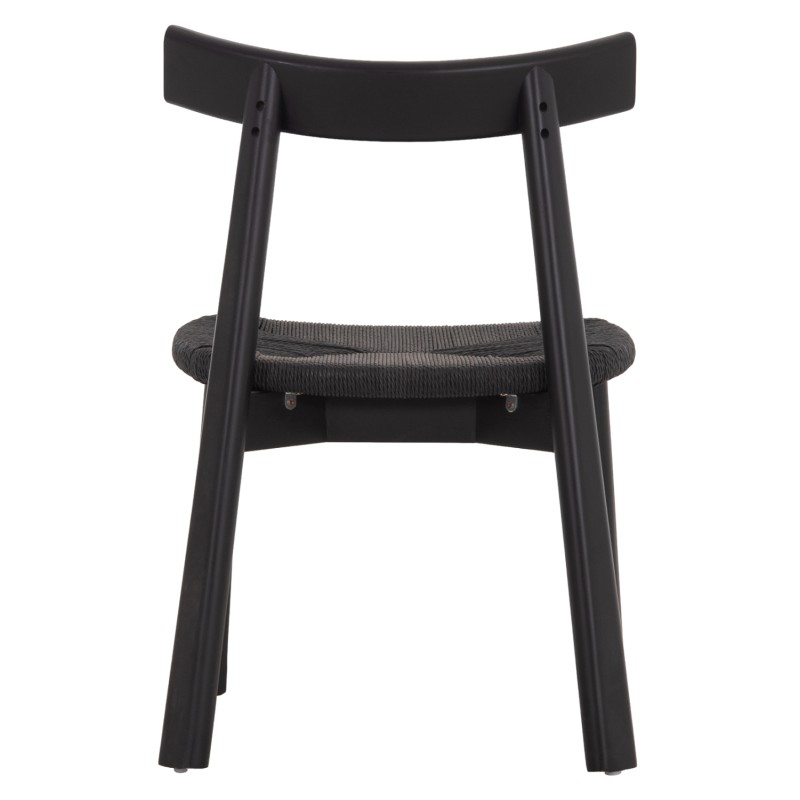 DINING CHAIR OSORIO FK18335.02 RUBBERWOOD & ROPE IN BLACK 51x55x74Hcm. DINING CHAIR OSORIO FK18335.02 RUBBERWOOD & ROPE IN BLACK 51x55x74Hcm.