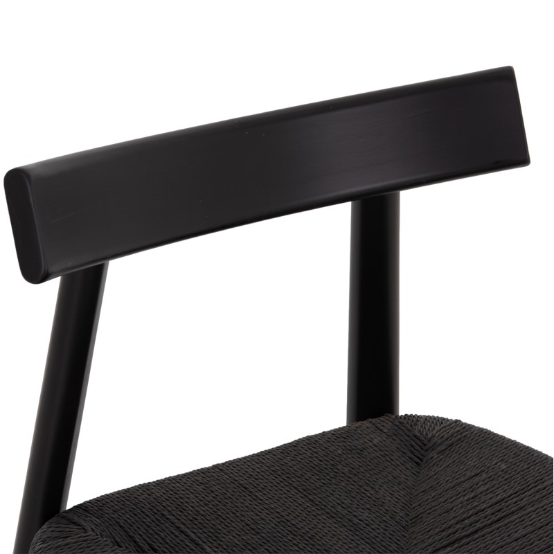 DINING CHAIR OSORIO FK18335.02 RUBBERWOOD & ROPE IN BLACK 51x55x74Hcm. DINING CHAIR OSORIO FK18335.02 RUBBERWOOD & ROPE IN BLACK 51x55x74Hcm.