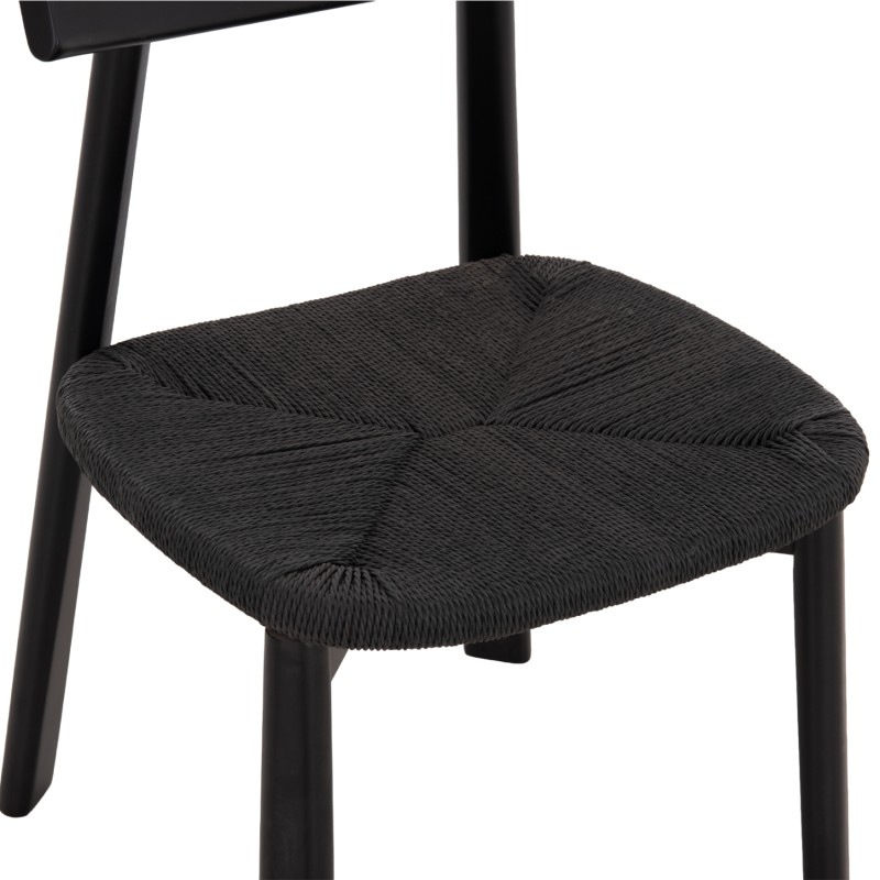 DINING CHAIR OSORIO FK18335.02 RUBBERWOOD & ROPE IN BLACK 51x55x74Hcm. DINING CHAIR OSORIO FK18335.02 RUBBERWOOD & ROPE IN BLACK 51x55x74Hcm.