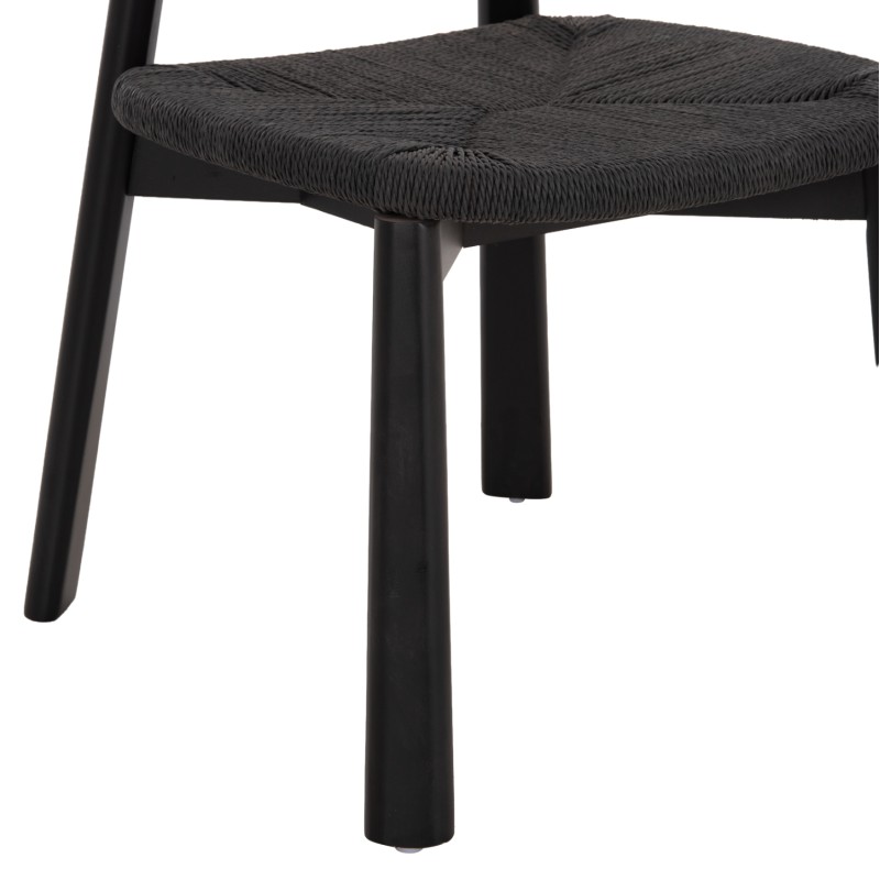 DINING CHAIR OSORIO FK18335.02 RUBBERWOOD & ROPE IN BLACK 51x55x74Hcm. DINING CHAIR OSORIO FK18335.02 RUBBERWOOD & ROPE IN BLACK 51x55x74Hcm.