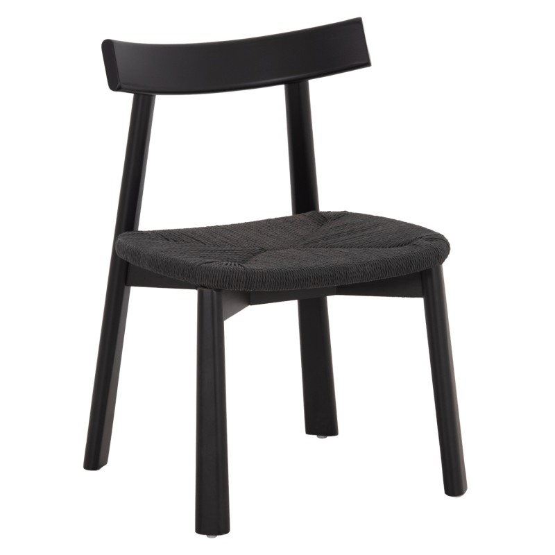 DINING CHAIR OSORIO FK18335.02 RUBBERWOOD & ROPE IN BLACK 51x55x74Hcm. DINING CHAIR OSORIO FK18335.02 RUBBERWOOD & ROPE IN BLACK 51x55x74Hcm.