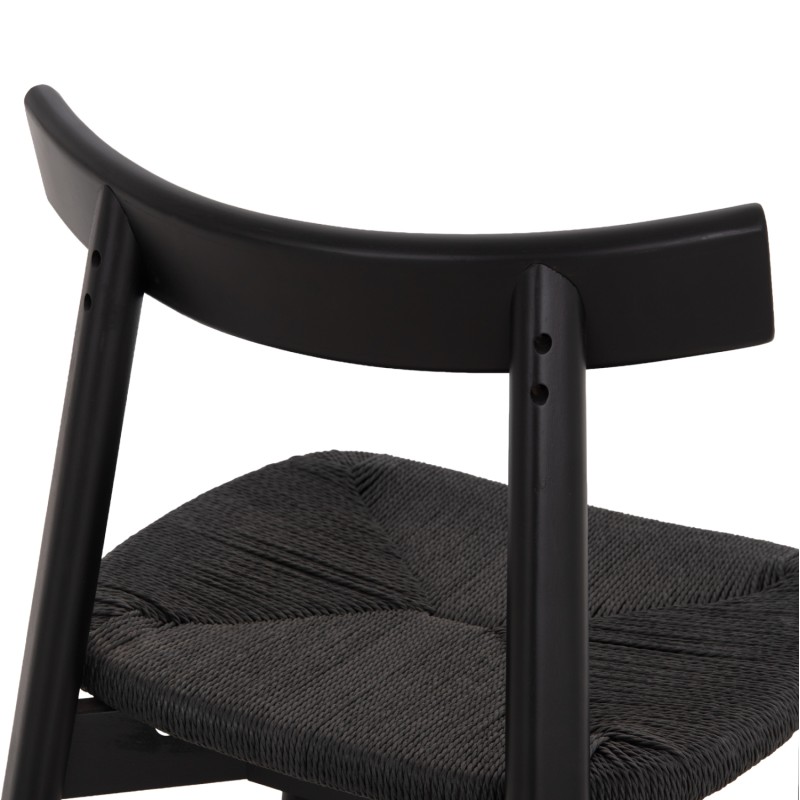 DINING CHAIR OSORIO FK18335.02 RUBBERWOOD & ROPE IN BLACK 51x55x74Hcm. DINING CHAIR OSORIO FK18335.02 RUBBERWOOD & ROPE IN BLACK 51x55x74Hcm.