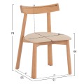DINING CHAIR OSORIO FK18335.11 RUBBERWOOD IN NATURAL-ECRU PU 51x55x74Hcm. DINING CHAIR OSORIO FK18335.11 RUBBERWOOD IN NATURAL-ECRU PU 51x55x74Hcm.