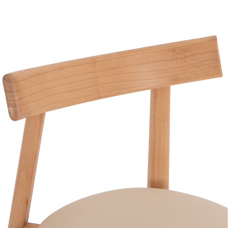 DINING CHAIR OSORIO FK18335.11 RUBBERWOOD IN NATURAL-ECRU PU 51x55x74Hcm. DINING CHAIR OSORIO FK18335.11 RUBBERWOOD IN NATURAL-ECRU PU 51x55x74Hcm.