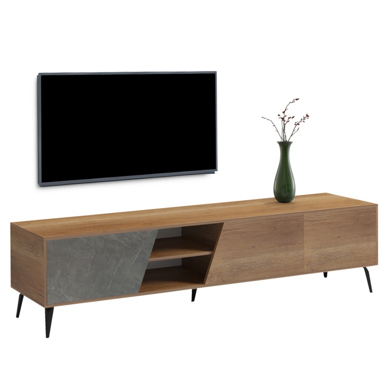TV FURNITURE CATERRA FK18374.14 MELAMINE NATURAL-MOORE STONE 180Χ35.5Χ48Hcm. TV FURNITURE CATERRA FK18374.14 MELAMINE NATURAL-MOORE STONE 180Χ35.5Χ48Hcm.