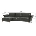 CORNER REVERSIBLE SOFA-BED MAILO FK6071.03 GREEN FABRIC-METAL LEGS 300x145x80Hcm.