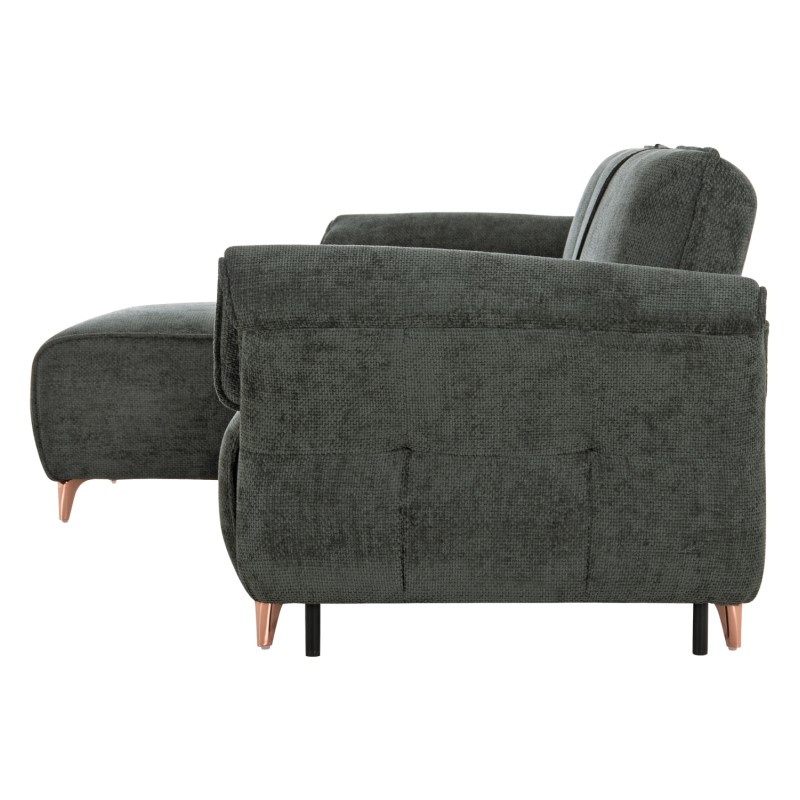 CORNER REVERSIBLE SOFA-BED MAILO FK6071.03 GREEN FABRIC-METAL LEGS 300x145x80Hcm.