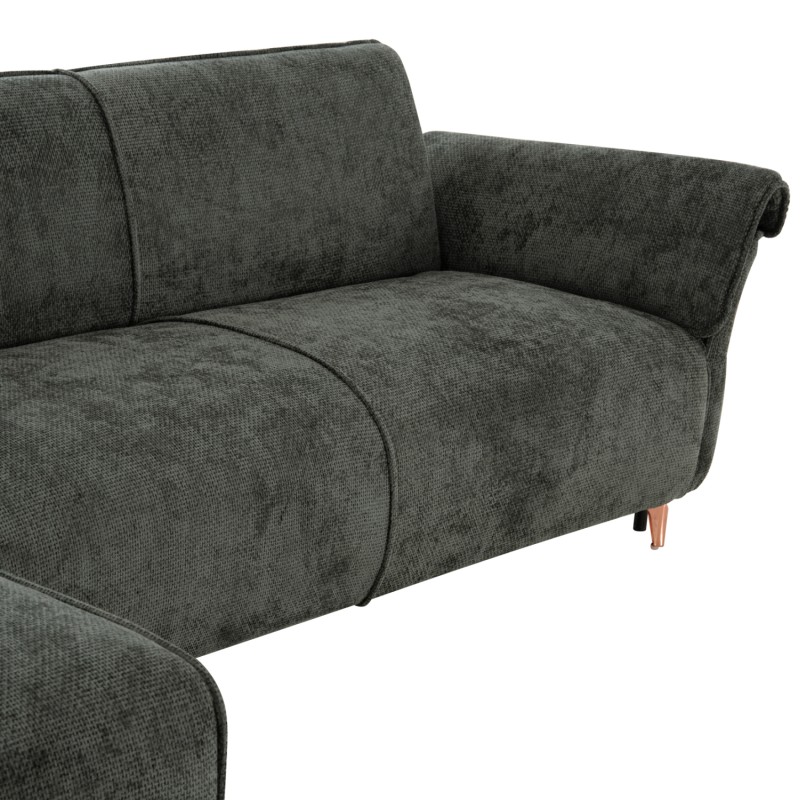 CORNER REVERSIBLE SOFA-BED MAILO FK6071.03 GREEN FABRIC-METAL LEGS 300x145x80Hcm.