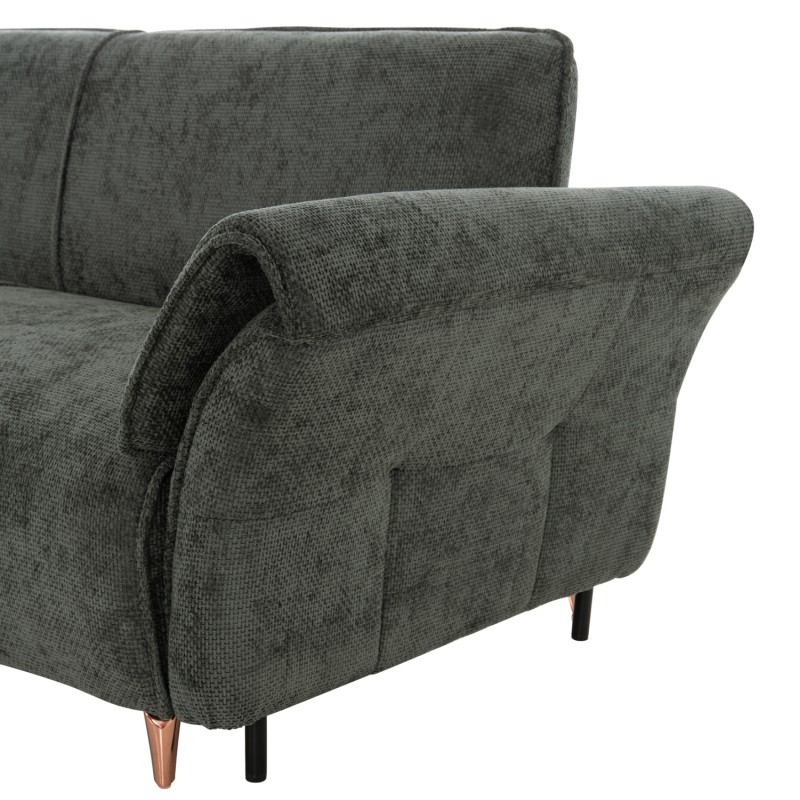 CORNER REVERSIBLE SOFA-BED MAILO FK6071.03 GREEN FABRIC-METAL LEGS 300x145x80Hcm.