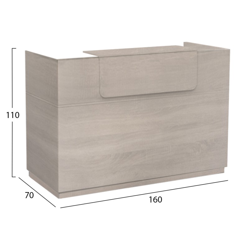 RECEPTION DESK BARRY FK2153.01 MELAMINE IN SONAMA COLOR 160x70x110Hcm. RECEPTION DESK BARRY FK2153.01 MELAMINE IN SONAMA COLOR 160x70x110Hcm.