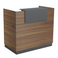 RECEPTION DESK BARRY FK2152.03 MELAMINE IN WALNUT/GREY 120x70x110Hcm. RECEPTION DESK BARRY FK2152.03 MELAMINE IN WALNUT/GREY 120x70x110Hcm.
