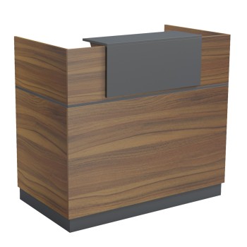 RECEPTION DESK BARRY FK2152.03 MELAMINE IN WALNUT/GREY 120x70x110Hcm.