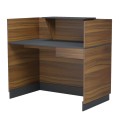 RECEPTION DESK BARRY FK2152.03 MELAMINE IN WALNUT/GREY 120x70x110Hcm. RECEPTION DESK BARRY FK2152.03 MELAMINE IN WALNUT/GREY 120x70x110Hcm.