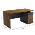 OFFICE DESK WITH RIGHT SIDE CABINET TACTIC FK18388.03 MELAMINE IN WALNUT/GREY 150x80x76Hcm OFFICE DESK WITH RIGHT SIDE CABINET TACTIC FK18388.03 MELAMINE IN WALNUT/GREY 150x80x76Hcm