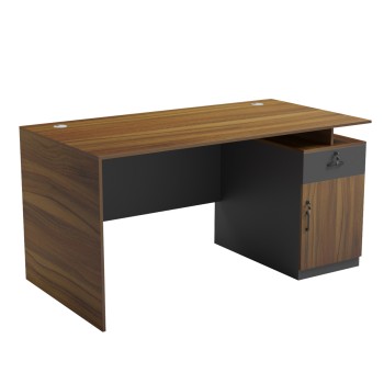 OFFICE DESK WITH RIGHT SIDE CABINET TACTIC FK18388.03 MELAMINE IN WALNUT/GREY 150x80x76Hcm