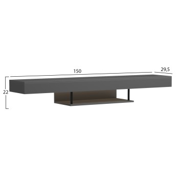 WALL HANGING TV STAND WITH LED SAVOR FK18381.05 MELAMINE IN GREY 150x29.5x22Hcm WALL HANGING TV STAND WITH LED SAVOR FK18381.05 MELAMINE IN GREY 150x29.5x22Hcm