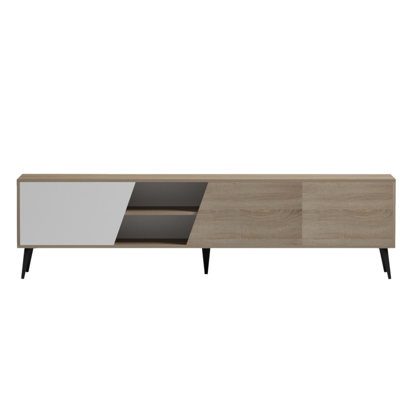 TV FURNITURE CATERRA FK18374.11 MELAMINE SONAMA/WHITE 180Χ35.5Χ48Hcm. TV FURNITURE CATERRA FK18374.11 MELAMINE SONAMA/WHITE 180Χ35.5Χ48Hcm.