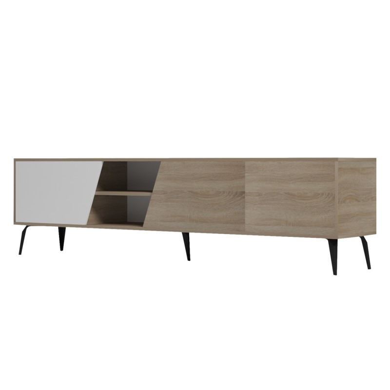 TV FURNITURE CATERRA FK18374.11 MELAMINE SONAMA/WHITE 180Χ35.5Χ48Hcm. TV FURNITURE CATERRA FK18374.11 MELAMINE SONAMA/WHITE 180Χ35.5Χ48Hcm.