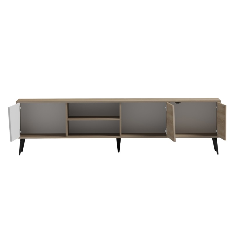 TV FURNITURE CATERRA FK18374.11 MELAMINE SONAMA/WHITE 180Χ35.5Χ48Hcm. TV FURNITURE CATERRA FK18374.11 MELAMINE SONAMA/WHITE 180Χ35.5Χ48Hcm.