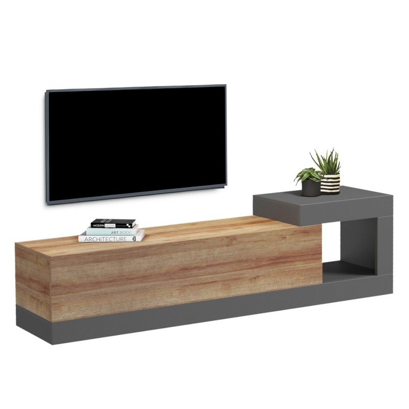 ON-WALL TV FURNITURE ESSENZA FK18372.13 MELAMINE IN OAK/GREY 150x29.6x38.6Hcm. ON-WALL TV FURNITURE ESSENZA FK18372.13 MELAMINE IN OAK/GREY 150x29.6x38.6Hcm.