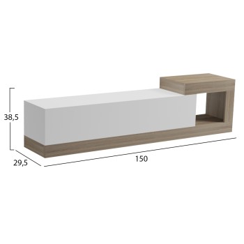 ON-WALL TV FURNITURE ESSENZA FK18372.11 MELAMINE SONAMA/WHITE 150x29.6x38.6Hcm. ON-WALL TV FURNITURE ESSENZA FK18372.11 MELAMINE SONAMA/WHITE 150x29.6x38.6Hcm.