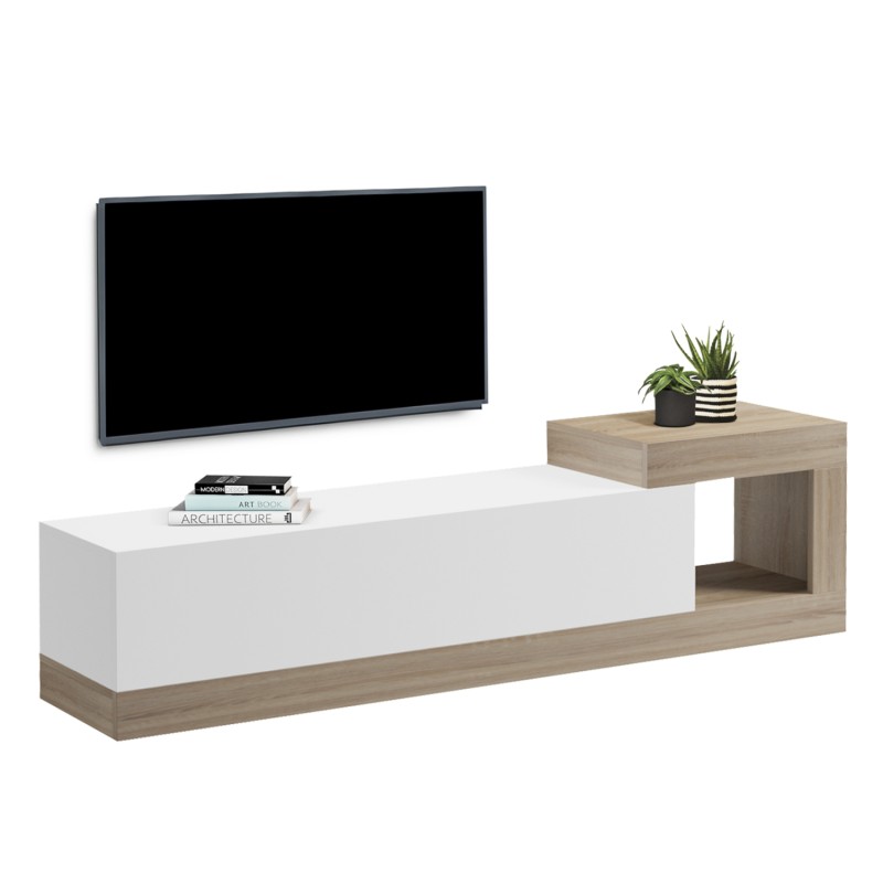 ON-WALL TV FURNITURE ESSENZA FK18372.11 MELAMINE SONAMA/WHITE 150x29.6x38.6Hcm. ON-WALL TV FURNITURE ESSENZA FK18372.11 MELAMINE SONAMA/WHITE 150x29.6x38.6Hcm.
