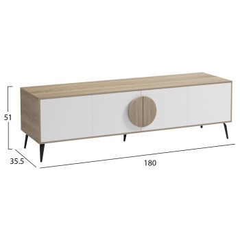 TV FURNITURE SAVORE FK18370.11 MELAMINE SONAMA-WHITE 180Χ35.5Χ51Hcm. TV FURNITURE SAVORE FK18370.11 MELAMINE SONAMA-WHITE 180Χ35.5Χ51Hcm.