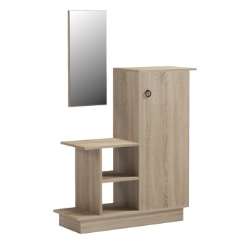 ENTRANCE FURNITURE WITH WALL MIRROR SONG FK18379.01 MELAMINE IN SONAMA 80x30x90Hcm
