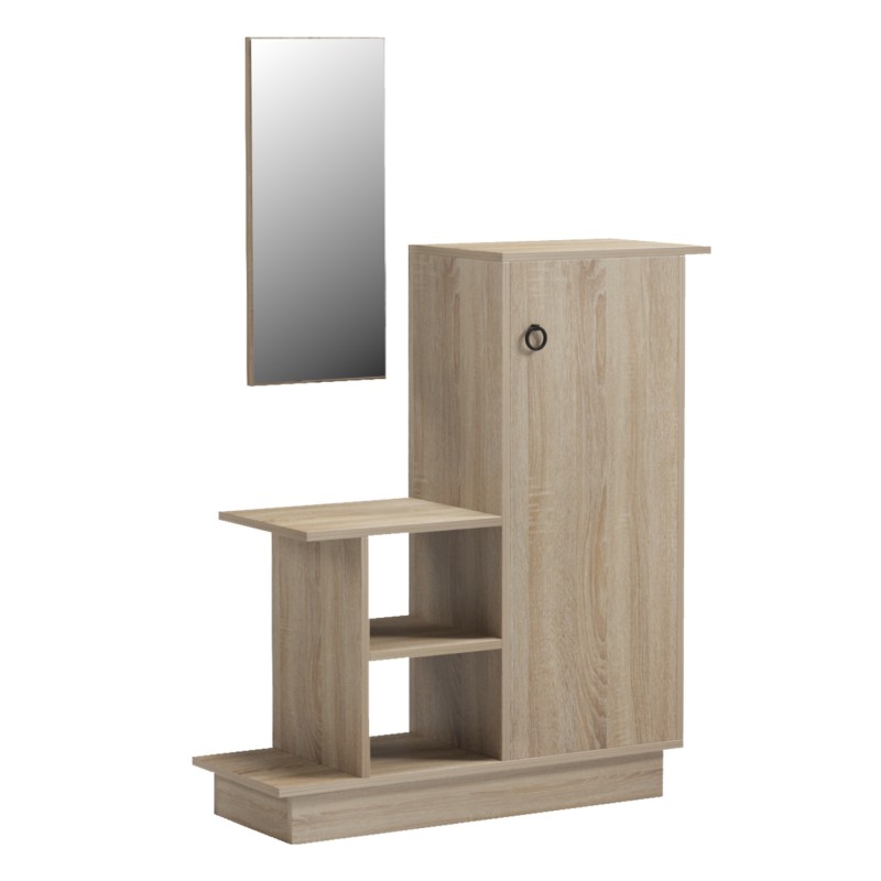 ENTRANCE FURNITURE WITH WALL MIRROR SONG FK18379.01 MELAMINE IN SONAMA 80x30x90Hcm ENTRANCE FURNITURE WITH WALL MIRROR SONG FK18379.01 MELAMINE IN SONAMA 80x30x90Hcm