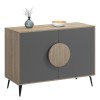SIDEBOARD SAVORE FK18367.13 MELAMINE IN SONAMA/GREY--BLACK METAL LEGS 110x35.5x82Hcm.
