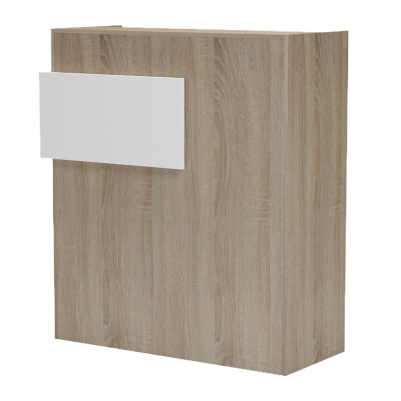 RECEPTION DESK GAND FK2154.01 MELAMINE IN SONAMA/WHITE 95.5x40x110Hcm. RECEPTION DESK GAND FK2154.01 MELAMINE IN SONAMA/WHITE 95.5x40x110Hcm.