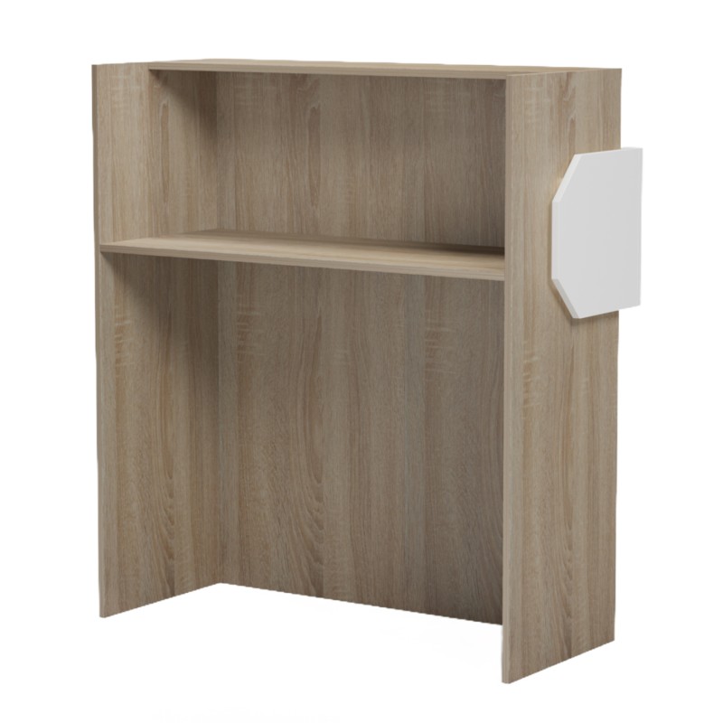 RECEPTION DESK GAND FK2154.01 MELAMINE IN SONAMA/WHITE 95.5x40x110Hcm. RECEPTION DESK GAND FK2154.01 MELAMINE IN SONAMA/WHITE 95.5x40x110Hcm.