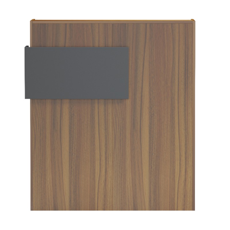 RECEPTION DESK GAND FK2154.03 MELAMINE IN WALNUT-GREY 95.5x40x110Hcm. RECEPTION DESK GAND FK2154.03 MELAMINE IN WALNUT-GREY 95.5x40x110Hcm.