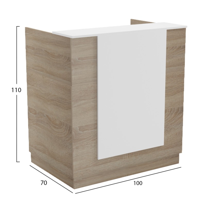 RECEPTION DESK KARMEN FK2155.01 MELAMINE IN SONAMA/WHITE 100x70x110Hcm. RECEPTION DESK KARMEN FK2155.01 MELAMINE IN SONAMA/WHITE 100x70x110Hcm.