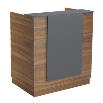 RECEPTION DESK KARMEN FK2155.03 MELAMINE IN WALNUT/GREY 100x70x110Hcm.