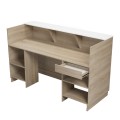 RECEPTION DESK KRONIC FK2156.01 MELAMINE IN SONAMA/WHITE 180x70x110Hcm. RECEPTION DESK KRONIC FK2156.01 MELAMINE IN SONAMA/WHITE 180x70x110Hcm.