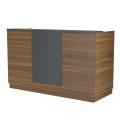 RECEPTION DESK KRONIC FK2156.03 MELAMINE IN WALNUT/GREY 180x70x110Hcm. RECEPTION DESK KRONIC FK2156.03 MELAMINE IN WALNUT/GREY 180x70x110Hcm.